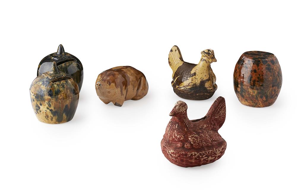 Appraisal: A COLLECTION OF MONEY BOXES BY ROSSLYN POTTERY KIRKCALDY LATE