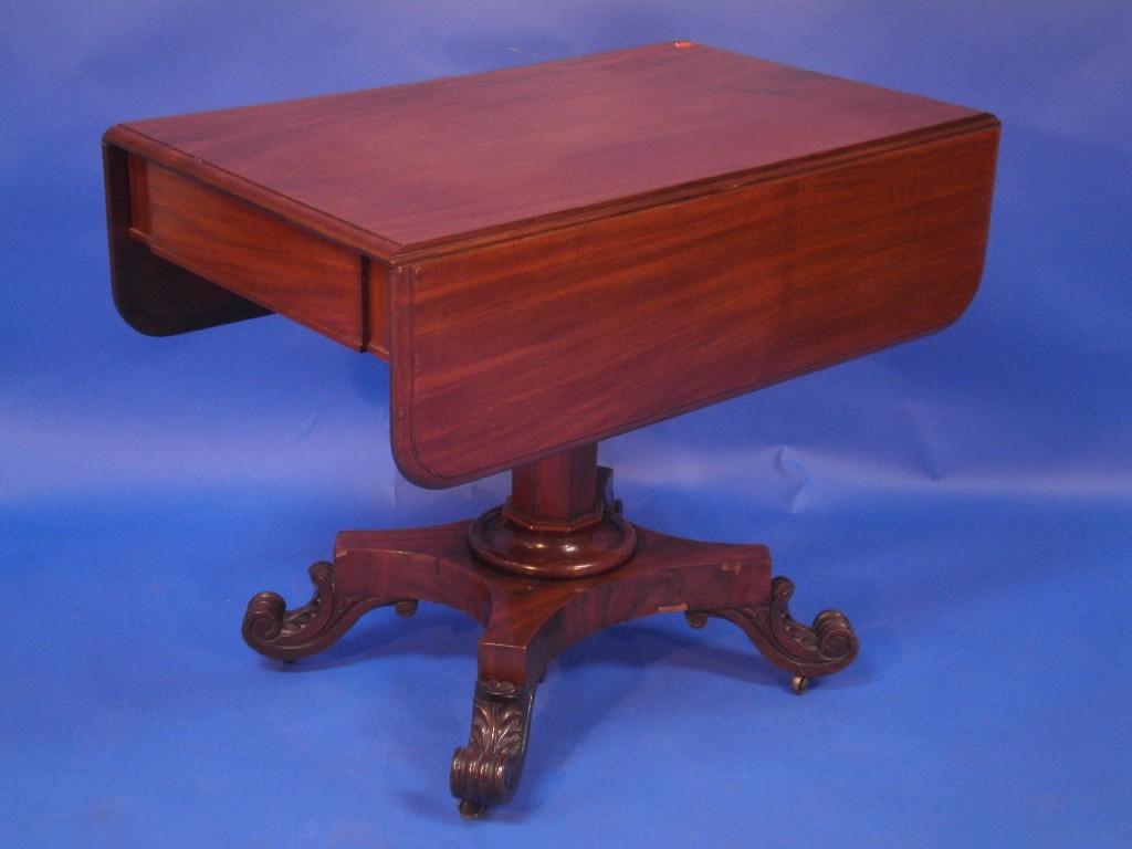 Appraisal: A thC mahogany drop leaf dining table the twin oblong