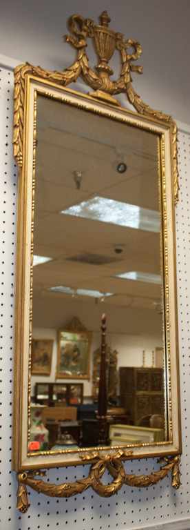 Appraisal: Classical style painted and gilt mirror Estimate - No condition