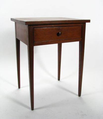 Appraisal: Antique One Drawer Stand Table with tapered square legs walnut