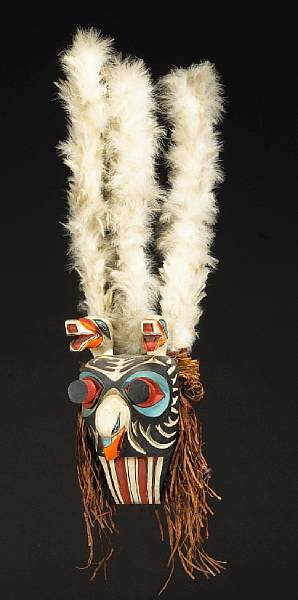 Appraisal: A Salish mask A Skwaihwai mask depicting a stylized bird