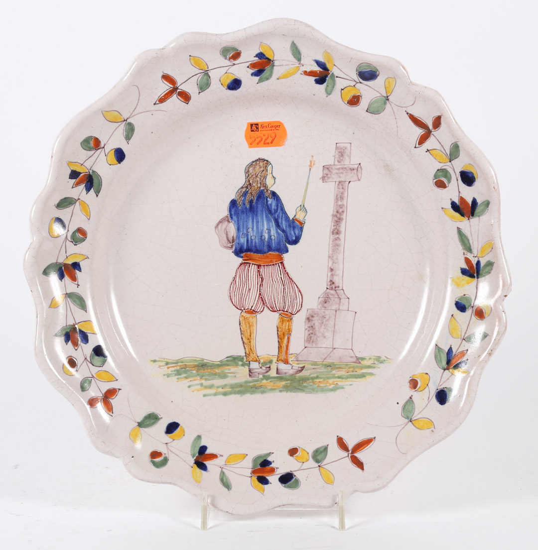 Appraisal: P B Quimper faience religious plate Undernumber