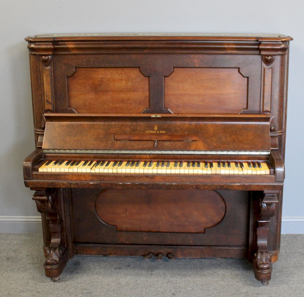 Appraisal: STEINWAY Sons Upright Piano Clarke Auction Condition Good