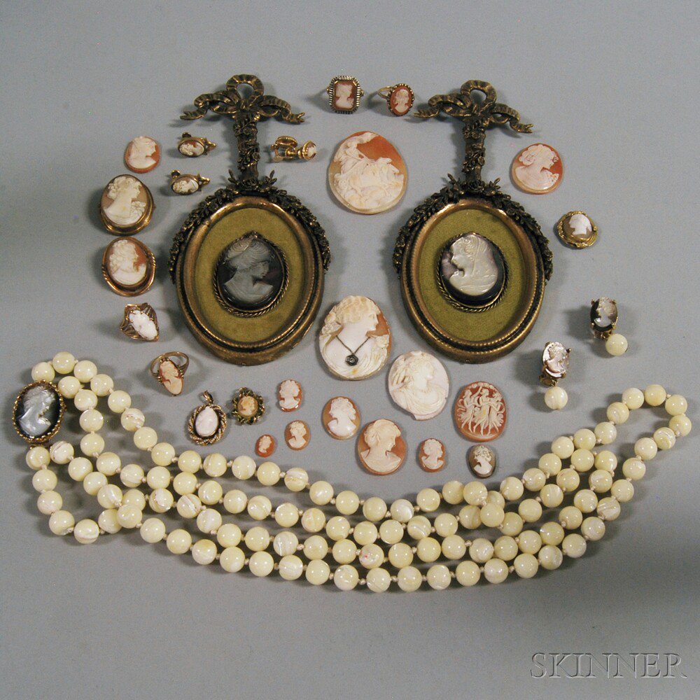 Appraisal: Group of Cameo Jewelry and Accessories including a pair of