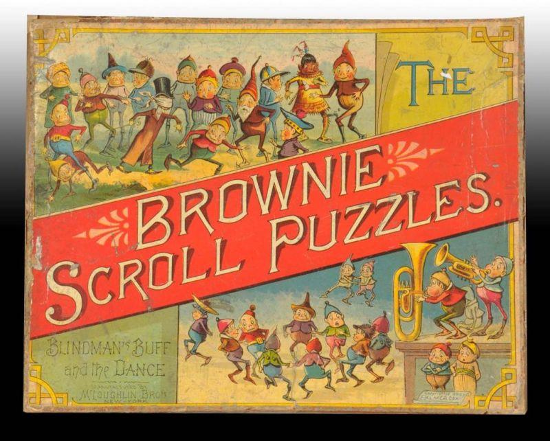 Appraisal: Brownie Scroll Puzzles Description By McLoughlin Dated Two puzzles complete