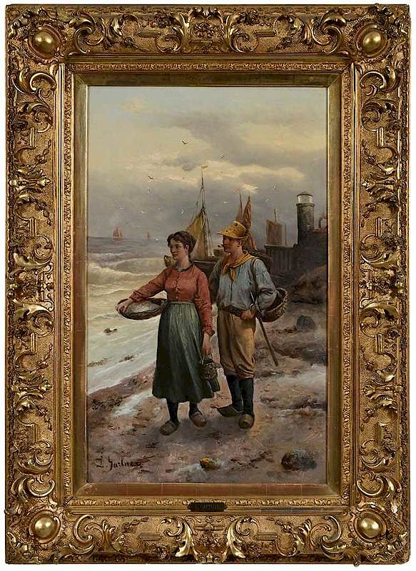 Appraisal: Louis Gartner German th th century Oyster Gatherers signed lower