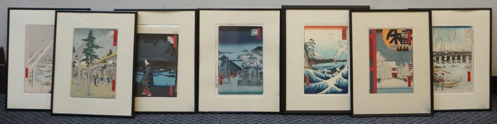 Appraisal: After Ando Hiroshige Japanese Seven Oban Later Edition Woodblock Prints