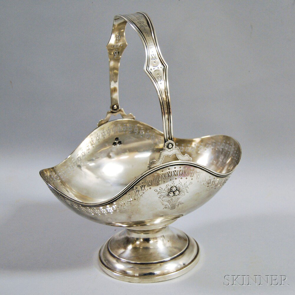 Appraisal: Sterling Silver Fruit Basket with a pierced design along the