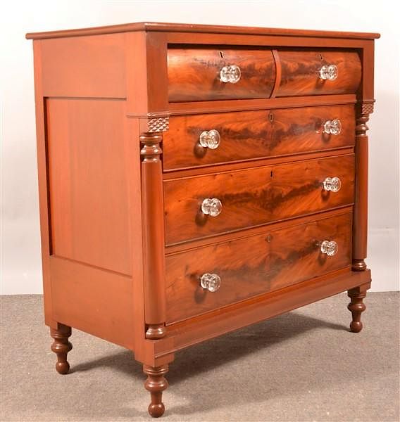 Appraisal: Empire Cherry Mahogany Chest of Drawers American Empire Cherry and