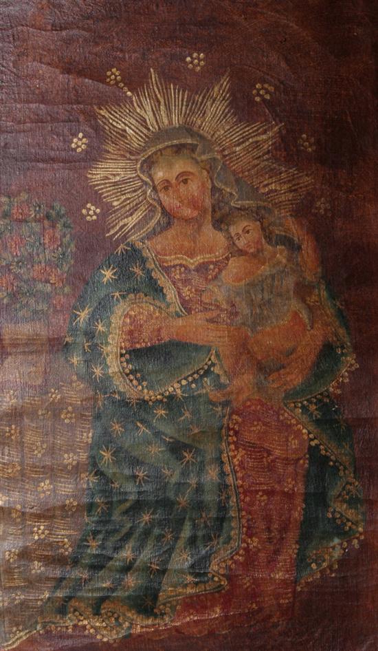 Appraisal: CUZCO SCHOOL th century Madonna and Child Oil on canvas