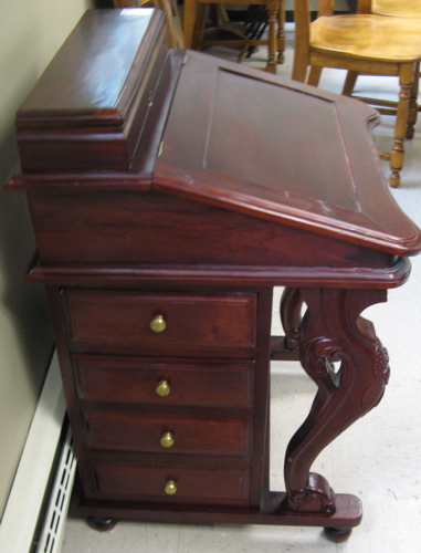 Appraisal: VICTORIAN STYLE MAHOGANY DAVENPORT DESK having a slant lift top