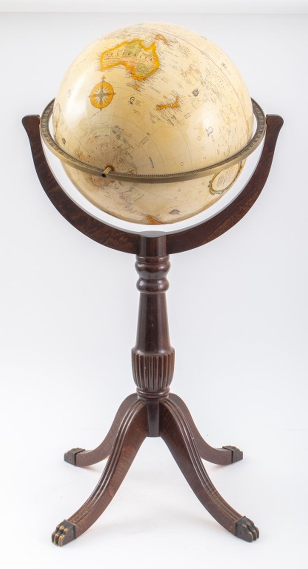 Appraisal: GEORGE III STYLE MAHOGANY GLOBE ON STAND George III style