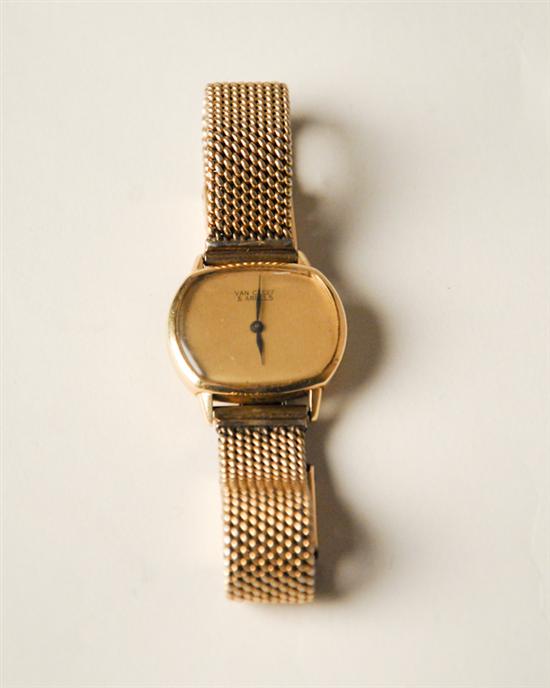 Appraisal: Van Cleef Arpels Swiss Man's Wristwatch gold-plated replacement gold-plated mesh