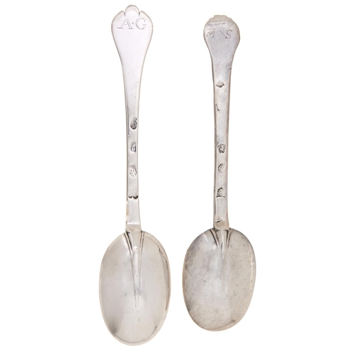 Appraisal: A Charles II silver trefid spoons engraved with contemporary initials