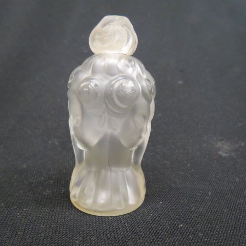 Appraisal: French Crystal Perfume Bottle frosted scenes of deco ladies Telling