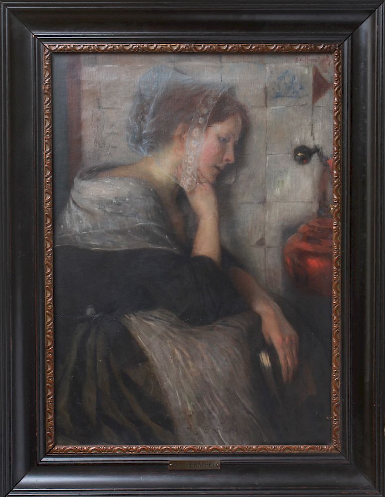 Appraisal: Otto Herschel Portrait of Woman Oil on Canvas Otto John