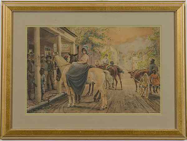 Appraisal: E L Henry Genre Scene Pastel and Pencil on Paper