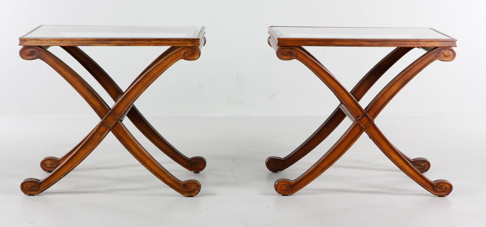 Appraisal: - Pr Mahogany Neo-Classical Style End Tables Pair of neo-classical