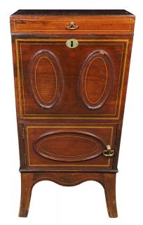 Appraisal: George III inlaid mahogany cellarette George III inlaid mahogany cellarette