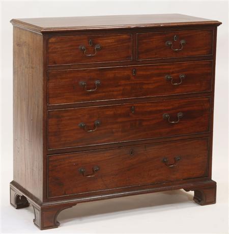 Appraisal: A George III mahogany chest the moulded rectangular top over