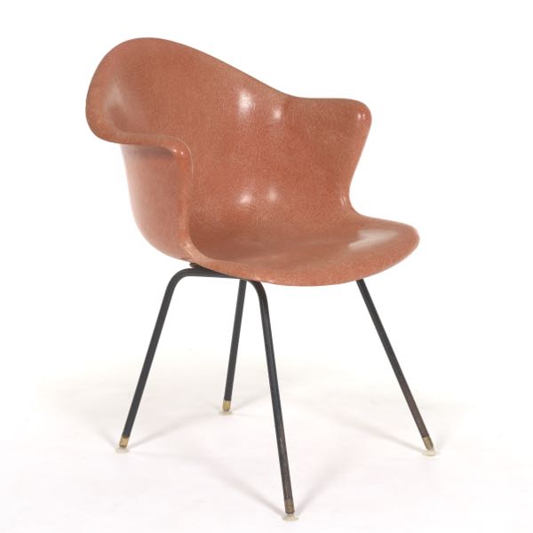 Appraisal: LAWRENCE PEABODY ARMCHAIR H x x Molded fiberglass armchair in