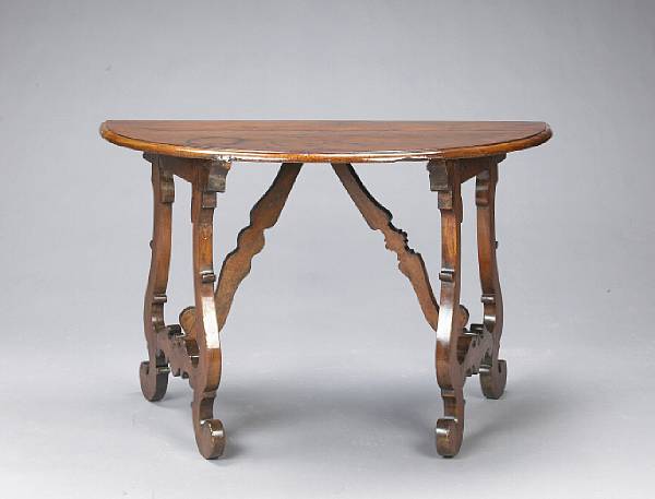 Appraisal: An Italian Baroque walnut side table late th century The