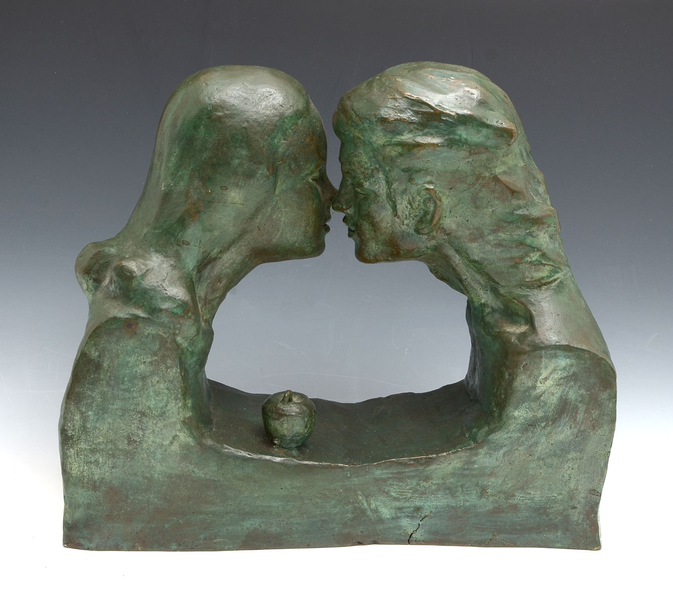 Appraisal: SALMONES Victor Mexican - Couple Kissing Patinated Bronze '' h