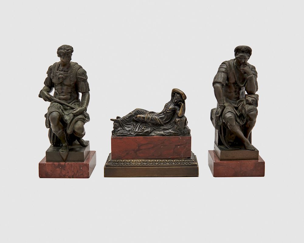 Appraisal: Pair of Continental Patinated Bronze Figures of Classical Roman Soldiers