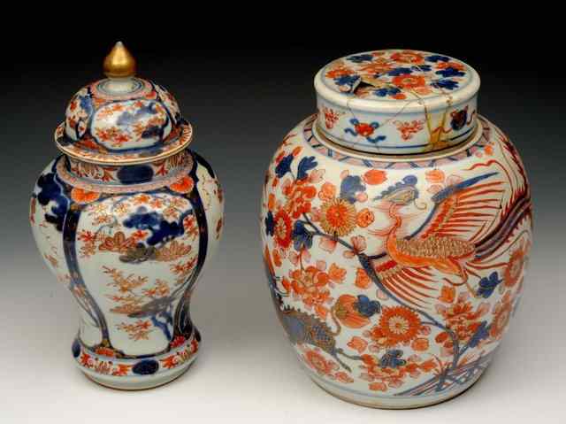 Appraisal: A CHINESE OVOID GINGER JAR and cover decorated in Imari