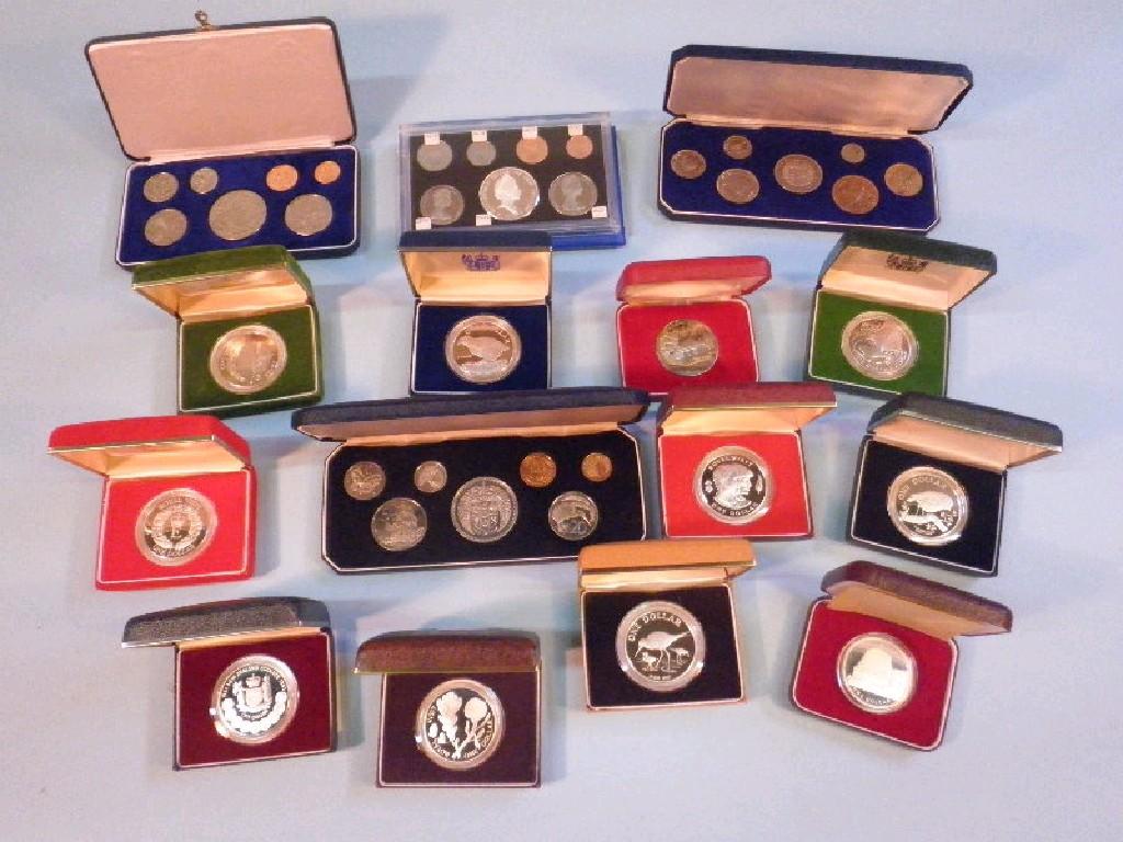 Appraisal: New Zealand silver proof commemorative dollars - cased coin sets