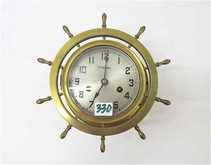 Appraisal: BRASS-CASED SHIP'S CLOCK Waterbury Clock Co ''Ship's Bell No ''