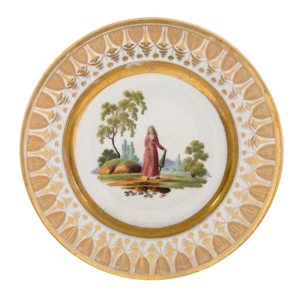 Appraisal: A RUSSIAN PORCELAIN PLATE GARDNER PORCELAIN FACTORY VERBILKI MOSCOW LATE