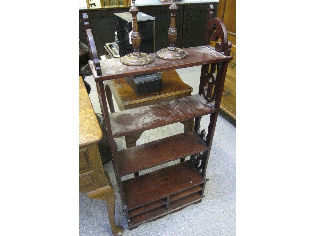 Appraisal: Mahogany open bookcase