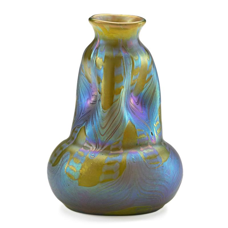 Appraisal: LOETZ Fine Ph nomen vase Condition Report One tiny burst