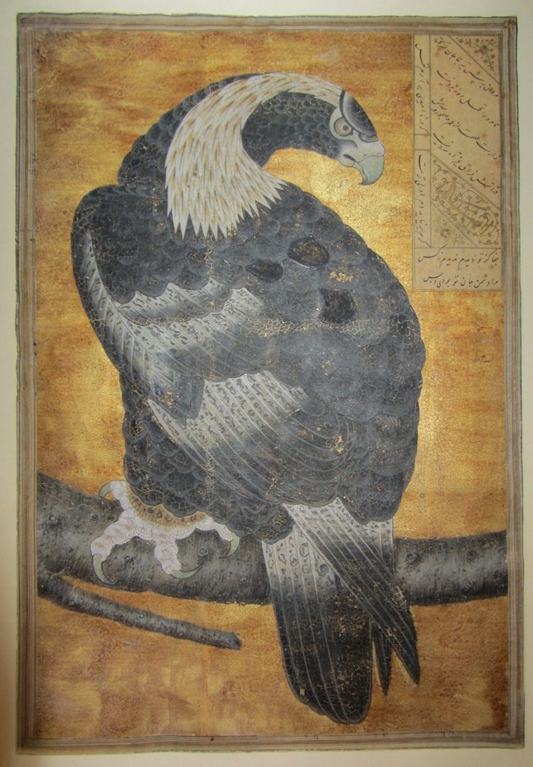 Appraisal: A Middle Eastern painting of an eagle on card the