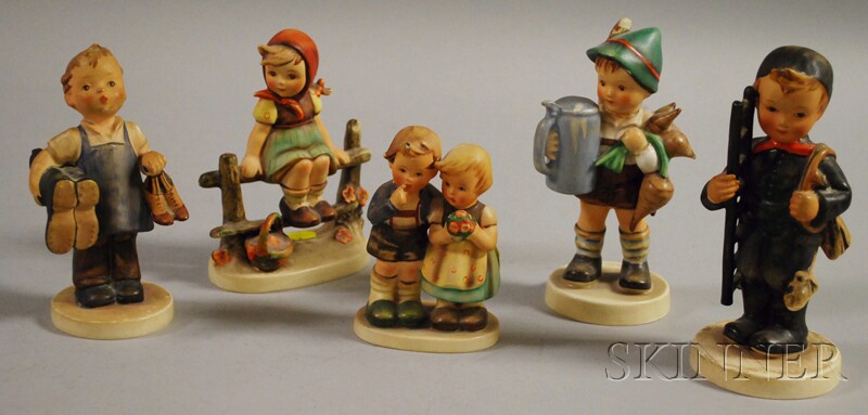 Appraisal: Five Hummel Ceramic Figurines mid- th century