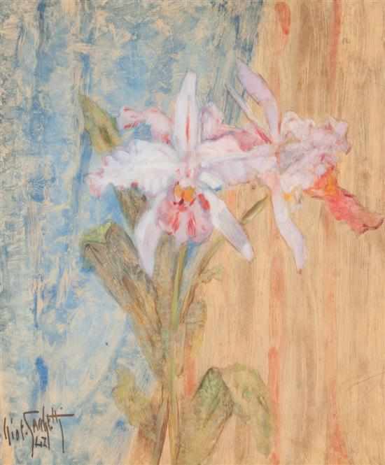 Appraisal: Giotto Sacchetti Italian - Still Life with Lilies oil on