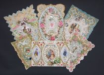 Appraisal: Lot of Fancy Valentines Pretty Valentine features a painted gilt