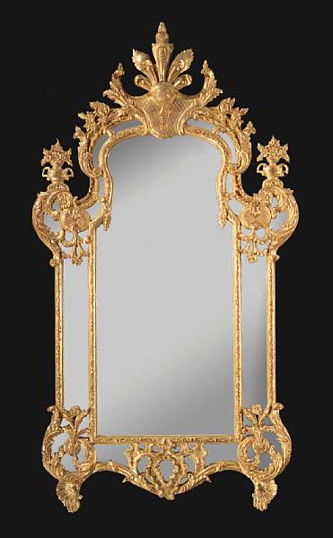 Appraisal: A R gence style giltwood mirror th century The shaped