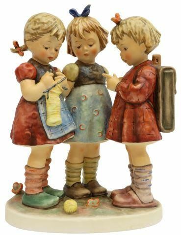 Appraisal: Hummel porcelain figural group School Girls TMK approx h w