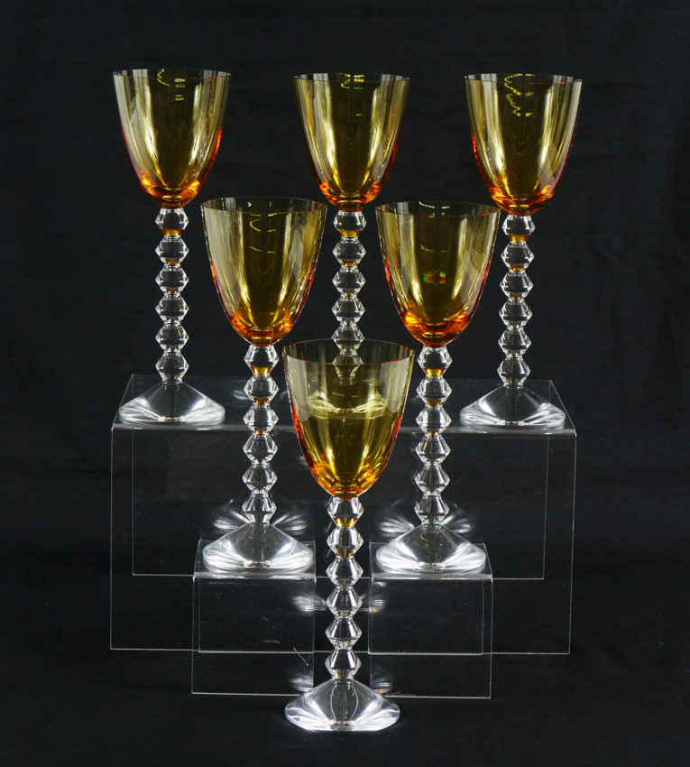 Appraisal: BACCARAT VEGA TOPAZ RHINE WINE STEMS wine glasses in the