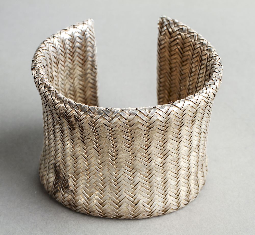 Appraisal: Angela Cummings Silver Woven Mesh Cuff Bracelet Angela Cummings sterling