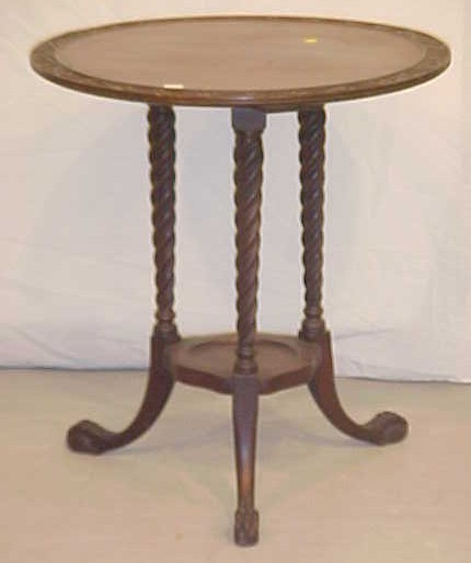 Appraisal: Early th C mahogany two tier stand round top with