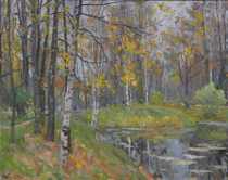 Appraisal: Alexander Alexandrovsky Russian Contemporary Fall Pond Oil on canvas framed