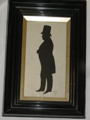 Appraisal: J FIELD Silhouette portrait of gentleman full length in top