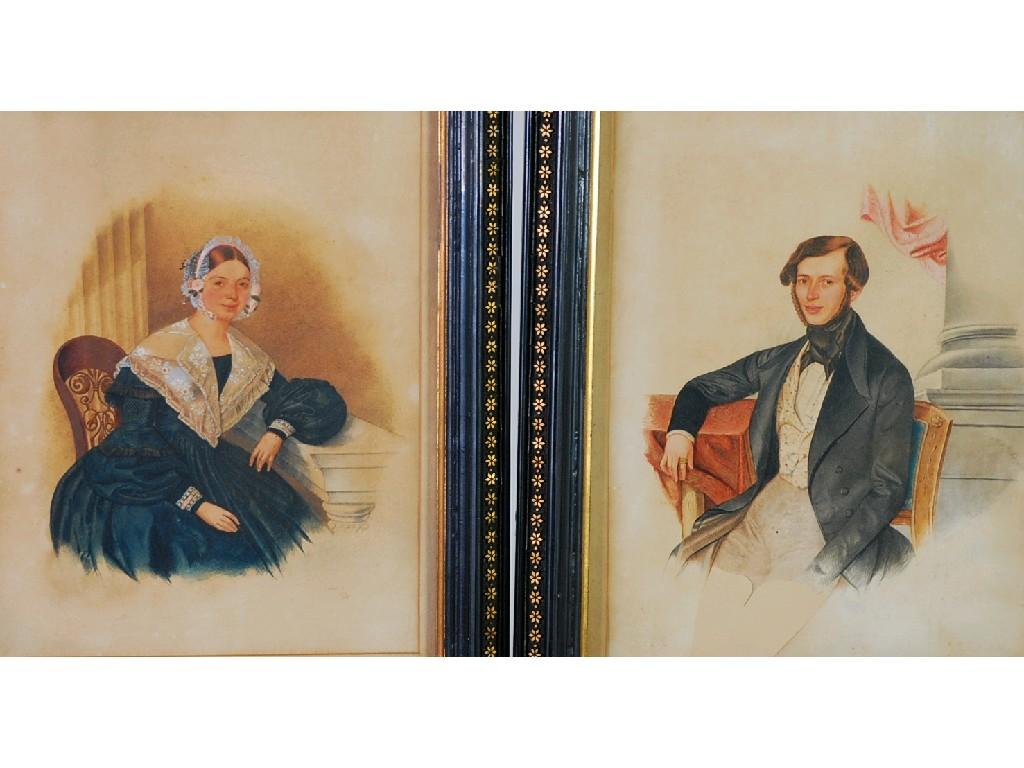 Appraisal: PROBABLY BOHEMIAN SCHOOL nineteenth century WATERCOLOURS A PAIRPortraits of a