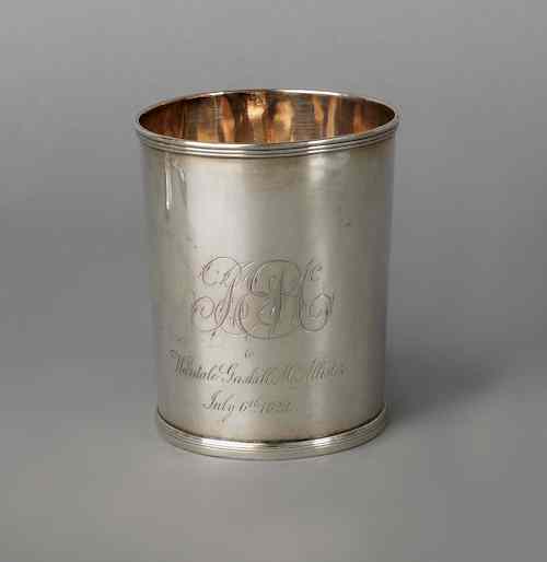 Appraisal: Philadelphia silver presentation beaker early th c bearing the touch