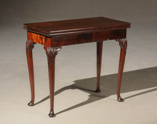 Appraisal: George III Mahogany Fold-Top Tea Table Circa - Some losses