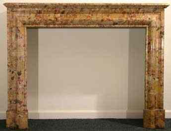 Appraisal: A French Breche d'Alep Marble Boudin Fireplace Surround th century