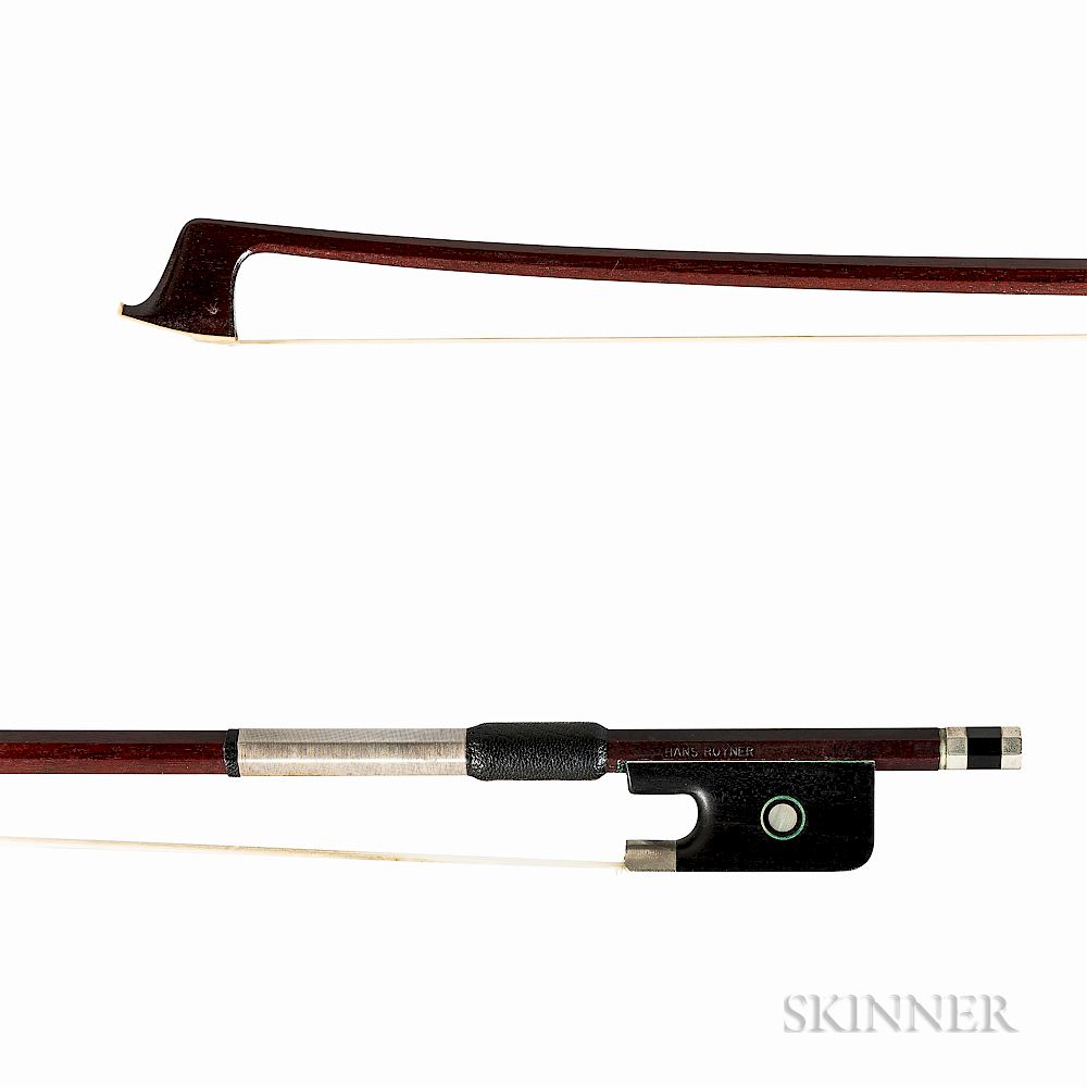 Appraisal: Nickel-mounted Viola Bow Nickel-mounted Viola Bow the octagonal stick stamped